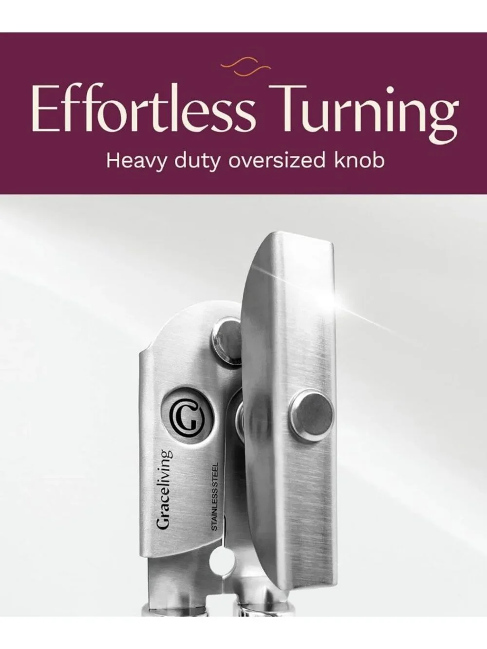Heavy Duty Magnetic Can & Bottle Opener - Stainless Steel, Easy Turn Knob